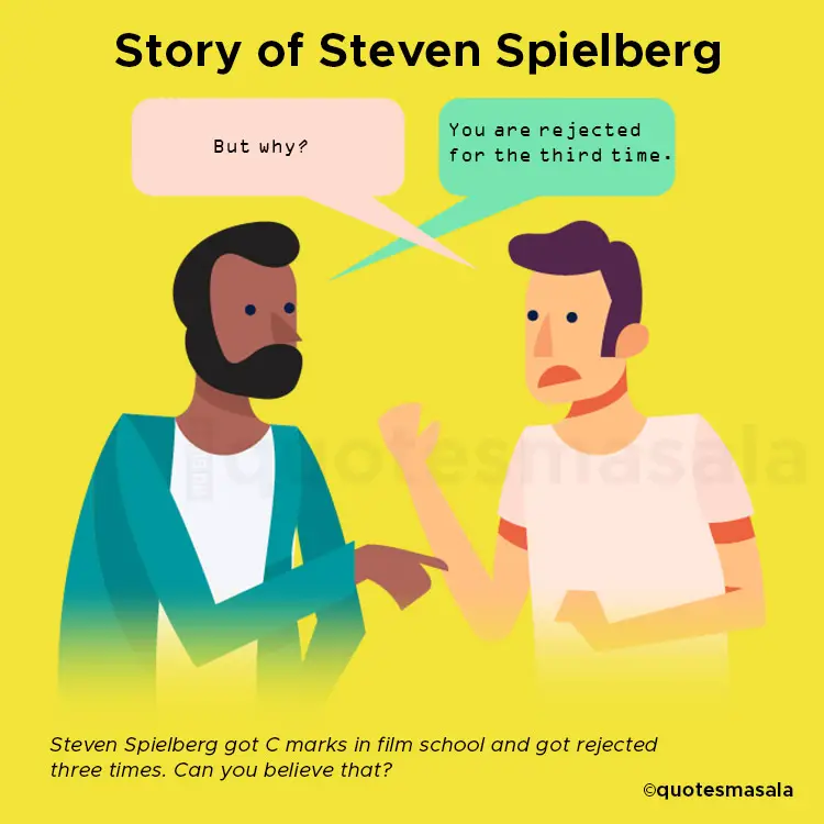 Illustration of Steven Spielberg got rejected from film school 3 times