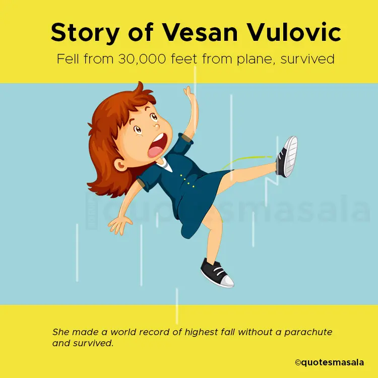 Illustration of Vesna Vulovic who had fell from 30,000 Feet From Plane, Survived 